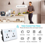 Graffiti Intelligente Steckdose mit Schalter USB+Type-C Dual-Port Fernsteuerung Steckdose, UK Stecker, Wifi Weiß, Wifi Schwarz, ZigBee Weiß, ZigBee Schwarz