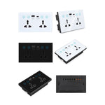 Graffiti Intelligente Steckdose mit Schalter USB+Type-C Dual-Port Fernsteuerung Steckdose, UK Stecker, Wifi Weiß, Wifi Schwarz, ZigBee Weiß, ZigBee Schwarz