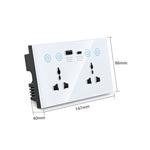 Graffiti Intelligente Steckdose mit Schalter USB+Type-C Dual-Port Fernsteuerung Steckdose, UK Stecker, Wifi Weiß, Wifi Schwarz, ZigBee Weiß, ZigBee Schwarz