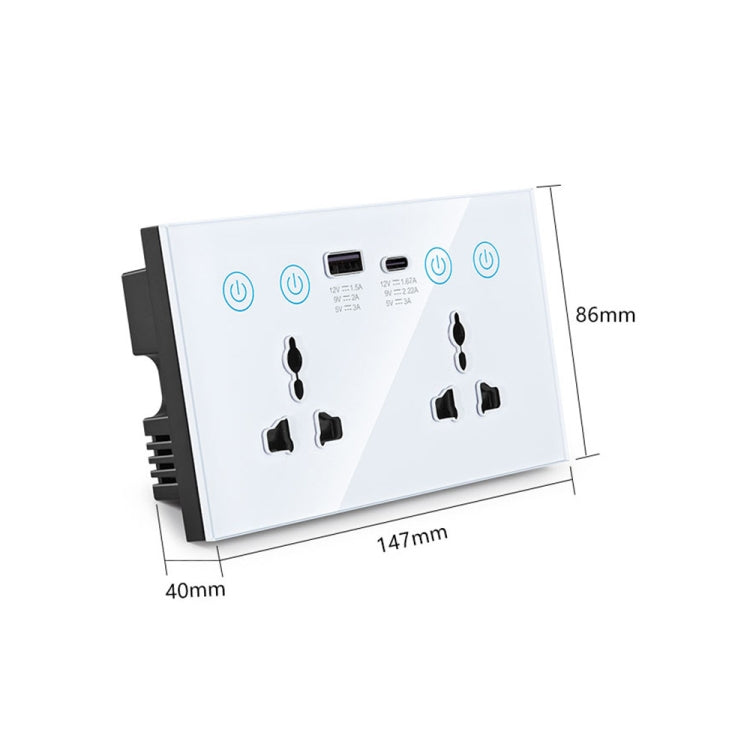 Graffiti Intelligente Steckdose mit Schalter USB+Type-C Dual-Port Fernsteuerung Steckdose, UK Stecker, Wifi Weiß, Wifi Schwarz, ZigBee Weiß, ZigBee Schwarz