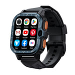 LOKMAT APPLLP 4 MAX 2,02-Zoll Android 8.1 Vollnetzwerk Wifi-Karte Bluetooth Smartwatch, 2G+16G (Marineblau), 2G+16G (Silber)