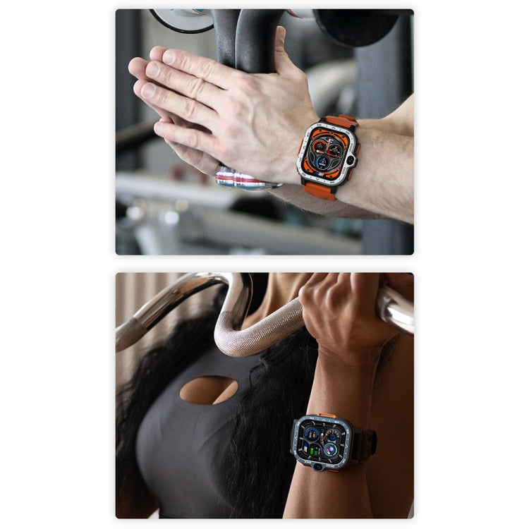 LOKMAT APPLLP 4 MAX 2,02-Zoll Android 8.1 Vollnetzwerk Wifi-Karte Bluetooth Smartwatch, 2G+16G (Marineblau), 2G+16G (Silber)