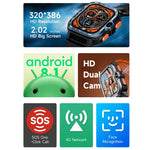 LOKMAT APPLLP 4 MAX 2,02-Zoll Android 8.1 Vollnetzwerk Wifi-Karte Bluetooth Smartwatch, 2G+16G (Marineblau), 2G+16G (Silber)