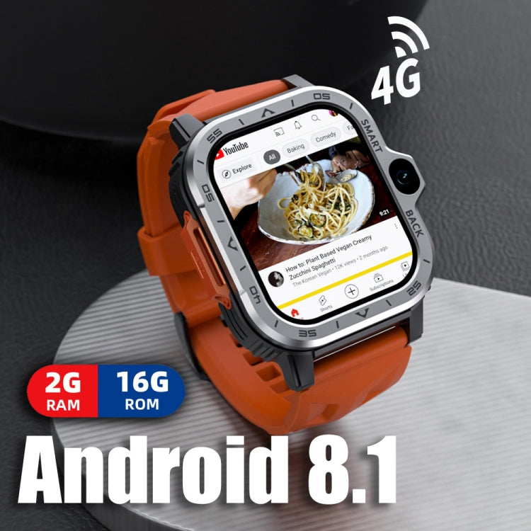 LOKMAT APPLLP 4 MAX 2,02-Zoll Android 8.1 Vollnetzwerk Wifi-Karte Bluetooth Smartwatch, 2G+16G (Marineblau), 2G+16G (Silber)