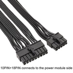 Für EVGA 10Pin / 18Pin zu 24Pin Flachkabel Modulkabel Grafikkarten-Blockkabel, 60cm Für EVGA