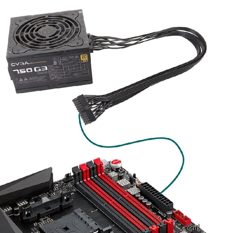 Für EVGA 10Pin / 18Pin zu 24Pin Flachkabel Modulkabel Grafikkarten-Blockkabel, 60cm Für EVGA