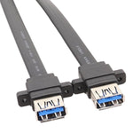 Motherboard USB3.0 Frontpanel-Kabel 19Pin zu Doppelport A Weiblich Daten-Flachkabel, 30cm, 50cm, 80cm