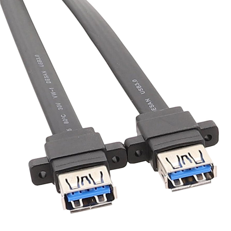 Motherboard USB3.0 Frontpanel-Kabel 19Pin zu Doppelport A Weiblich Daten-Flachkabel, 30cm, 50cm, 80cm