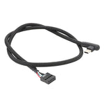 Motherboard USB 9Pin zu Type-C Winkel-Datenkabel Geflochtenes Netzwerkkabel, 60cm Winkel