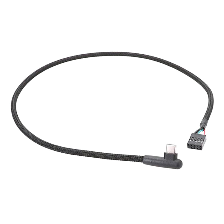 Motherboard USB 9Pin zu Type-C Winkel-Datenkabel Geflochtenes Netzwerkkabel, 60cm Winkel