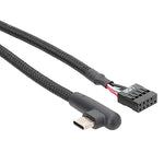 Motherboard USB 9Pin zu Type-C Winkel-Datenkabel Geflochtenes Netzwerkkabel, 60cm Winkel