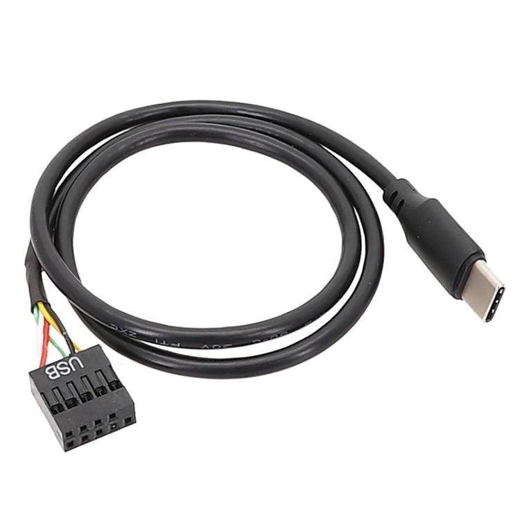 Motherboard USB 9Pin zu Type-C Gerade Daten Doppelgeschirmtes Kabel, 50cm Gerade