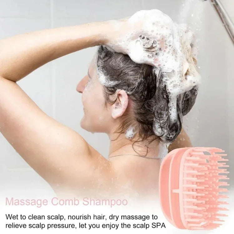 Silikon-Shampoobürste, Reinigungsbürste für die Kopfhaut, Massagebürste, Nass- und Trockenshampoo-Kamm