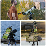 Tridaptor Digiscoping Adapter 3-Achsen-Teleskop-Handyhalterung für Fernglas Monokular Mikroskop, ohne Bluetooth