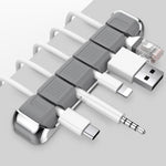 AhaStyle PT125 Aluminiumlegierung + Silikon 5-Loch-Kabelhalter Schreibtisch-Datenkabelclip