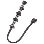 18AWG Großes 4-Pin Sleeve Raster 1-zu-5 SATA Festplattenkäfig-Kabel, 40cm 4Pin 1-zu-5