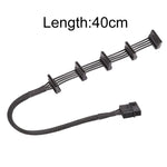18AWG Großes 4-Pin Sleeve Raster 1-zu-5 SATA Festplattenkäfig-Kabel, 40cm 4Pin 1-zu-5