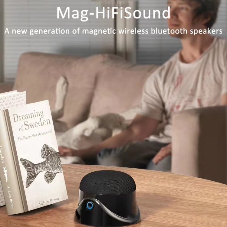 Magnetic Wireless Bluetooth Speaker Subwoofer Mini Portable TWS Mobile Phone Speaker, CQ01 Black, CQ01 White