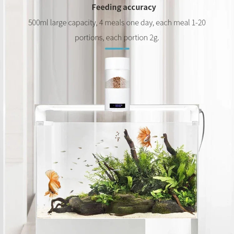 USB-Direktstecker/Batterie-Doppelfunktion Automatische Fischfutterspender Zeitschaltuhr Dosierer, O2