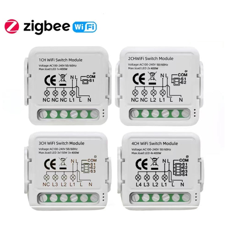 Intelligentes Schaltmodul für Alexa / Google Home / Tuya Smart Life APP, 1-Kanal WiFi, 2-Kanal WiFi, 3-Kanal WiFi, 4-Kanal WiFi, 1-Kanal Zigbee, 2-Kanal Zigbee, 3-Kanal Zigbee, 4-Kanal Zigbee