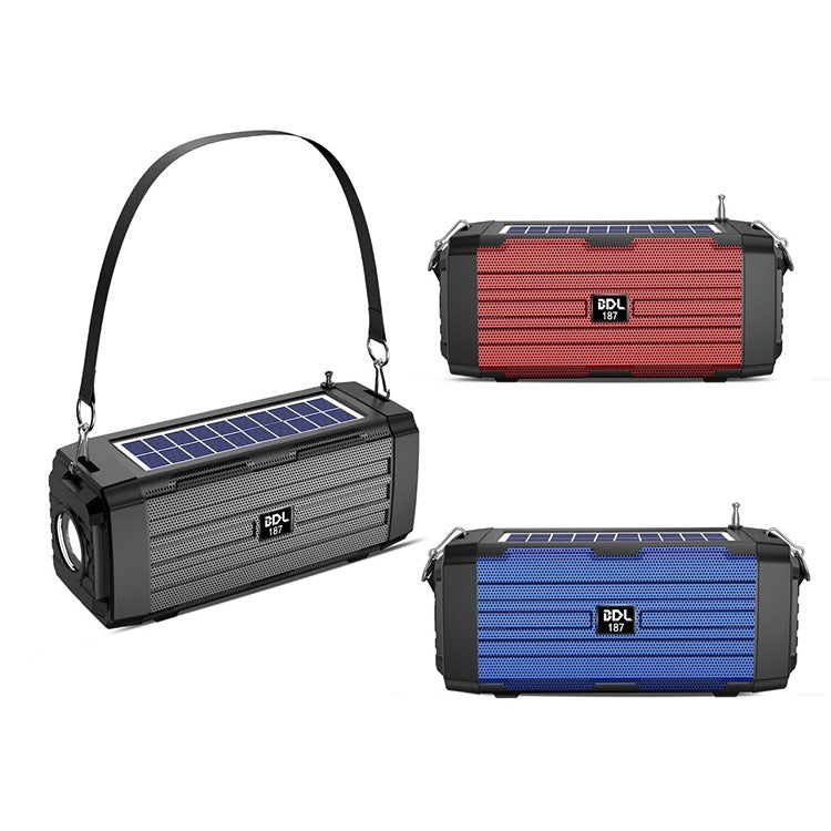 BDL-187 LED Licht Solar Kabelloser Bluetooth Lautsprecher Tragbar Outdoor Camping FM Radio