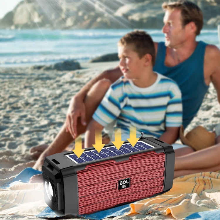 BDL-187 LED Licht Solar Kabelloser Bluetooth Lautsprecher Tragbar Outdoor Camping FM Radio