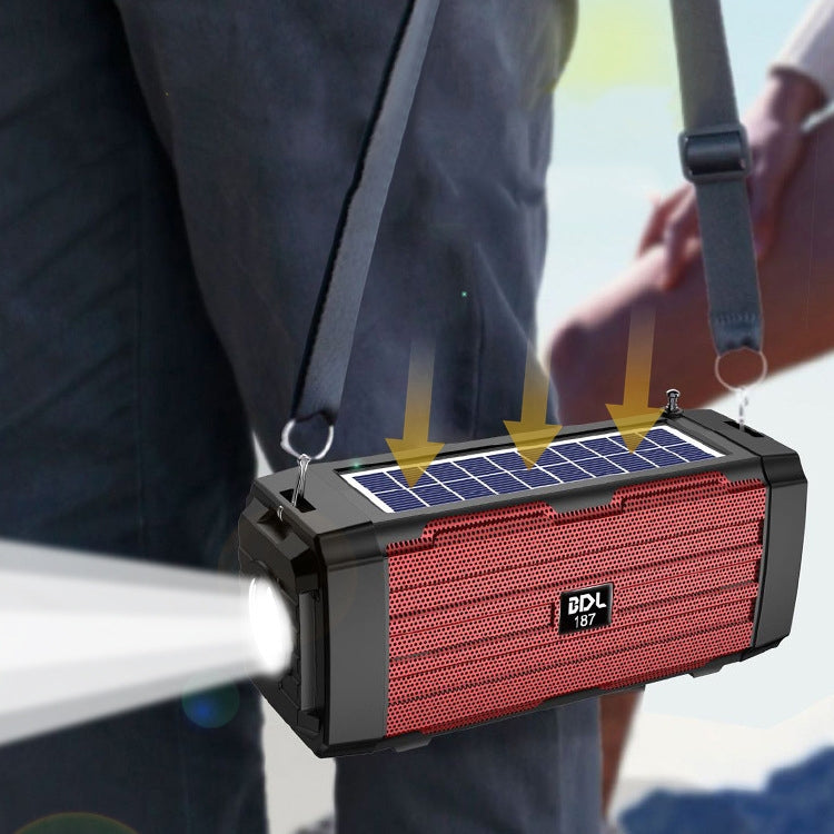 BDL-187 LED Licht Solar Kabelloser Bluetooth Lautsprecher Tragbar Outdoor Camping FM Radio