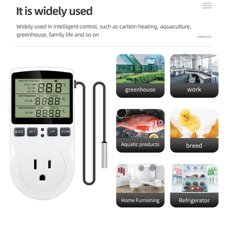 Intelligenter digitaler Thermostat Countdown Temperatursteuerung Schalter Steckdose Zeitsteuerung Temperaturregler, US Stecker