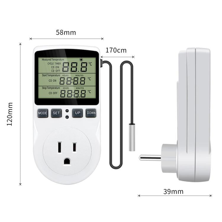 Intelligenter digitaler Thermostat Countdown Temperatursteuerung Schalter Steckdose Zeitsteuerung Temperaturregler, US Stecker
