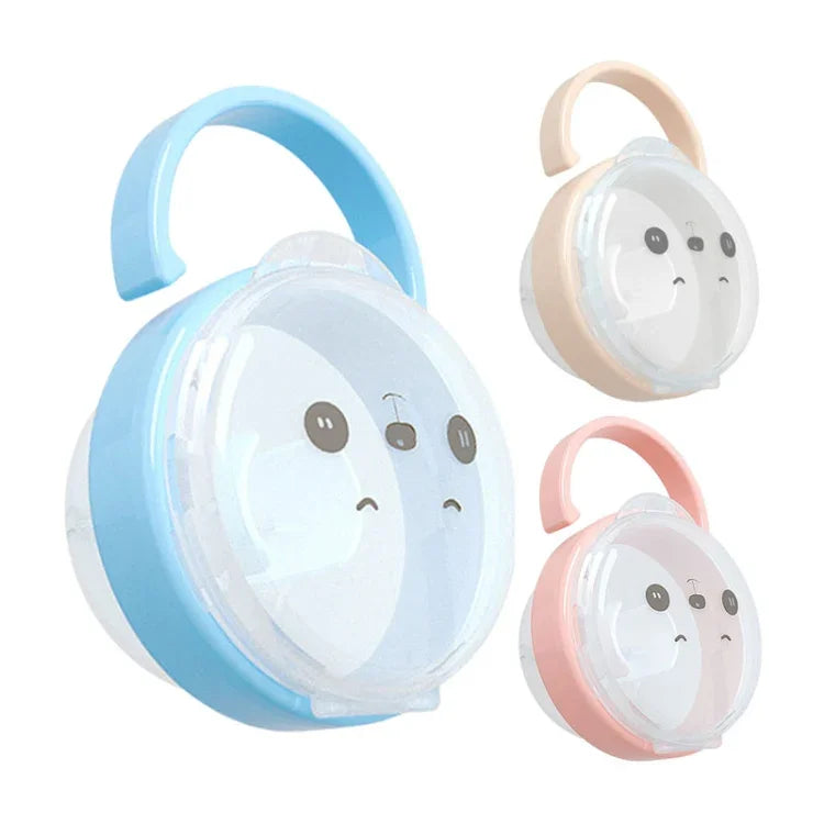 Baby Cartoon Panda Schnuller-Aufbewahrungsbox Tragbare Schnuller Transparente Staubbox