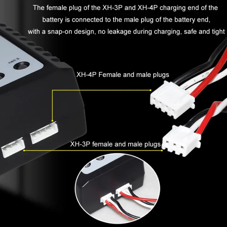 ImaxRC 7,4 V/11,1 V 2S/3S Lithium-Akku für Modellflugzeuge und Drohnen mit intelligentem Balancer-Ladegerät, US-Stecker