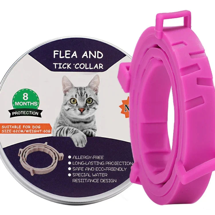 Floh- und Zeckenhalsband für Hunde und Katzen mit Aluminiumetui, 72 cm Grau, 72 cm Orange, 72 cm Blau, 38 cm Orange, 38 cm Rosa, 38 cm Blau