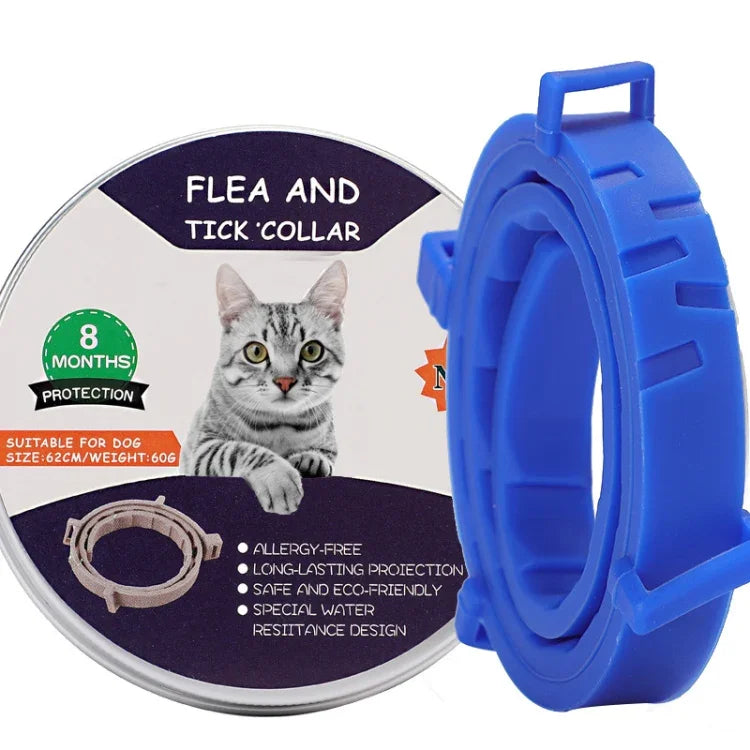 Floh- und Zeckenhalsband für Hunde und Katzen mit Aluminiumetui, 72 cm Grau, 72 cm Orange, 72 cm Blau, 38 cm Orange, 38 cm Rosa, 38 cm Blau