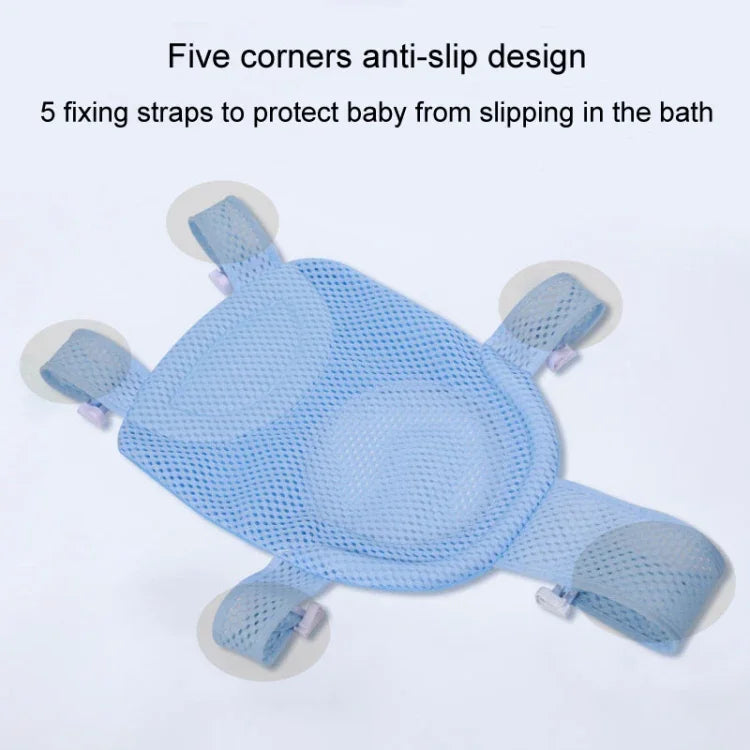 Baby-Badewannen-Bade-Stütznetzständer Neugeborenen-Anti-Rutsch-Hängematte, 5 Schnallen Blau, 5 Schnallen Rosa, 5 Schnallen Grün, T-Typ Blau, T-Typ Rosa, T-Typ Grün
