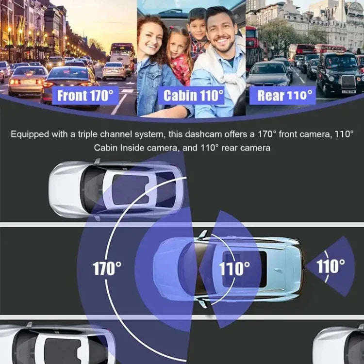 Hochauflösender Nachtsicht-Fahrrekorder, Dual-Aufnahme ohne WLAN, Triple-Aufnahme ohne WLAN, Triple-Aufnahme mit WLAN und mobiler Wiedergabe