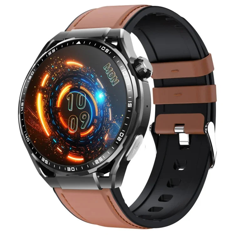 F200 Smartwatch mit EKG-Funktion, Blutzuckermessung, 1,55-Zoll-Runddisplay, erhältlich in: Schwarz (Silikon), Schwarz (Leder), Schwarz-Braun (Leder), Schwarz (Milan), Schwarz (3-Perlen-Edelstahl), Schwarz (Bambus), Schwarz-Grau (Silikon)