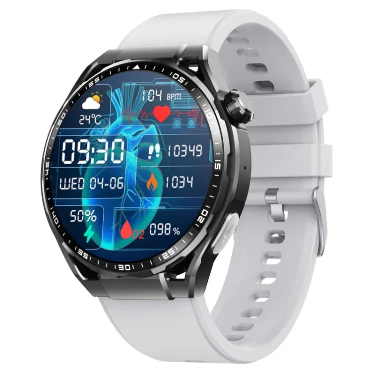 F200 Smartwatch mit EKG-Funktion, Blutzuckermessung, 1,55-Zoll-Runddisplay, erhältlich in: Schwarz (Silikon), Schwarz (Leder), Schwarz-Braun (Leder), Schwarz (Milan), Schwarz (3-Perlen-Edelstahl), Schwarz (Bambus), Schwarz-Grau (Silikon)