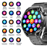 F200 Smartwatch mit EKG-Funktion, Blutzuckermessung, 1,55-Zoll-Runddisplay, erhältlich in: Schwarz (Silikon), Schwarz (Leder), Schwarz-Braun (Leder), Schwarz (Milan), Schwarz (3-Perlen-Edelstahl), Schwarz (Bambus), Schwarz-Grau (Silikon)