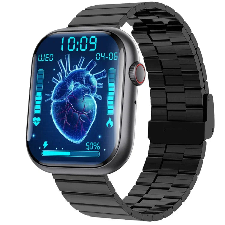 F70 Smartwatch mit 2,1-Zoll-Bildschirm, Blutzucker-/Blutsauerstoffmessung, SOS-Alarm und über 100 Sportmodi