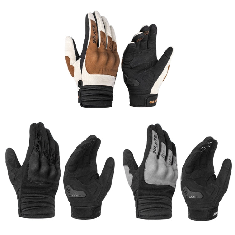 SULAITE Motorradfahren Atmungsaktive Leitfähige Touchscreen Vollfingerhandschuhe, M, L, XL, XXL