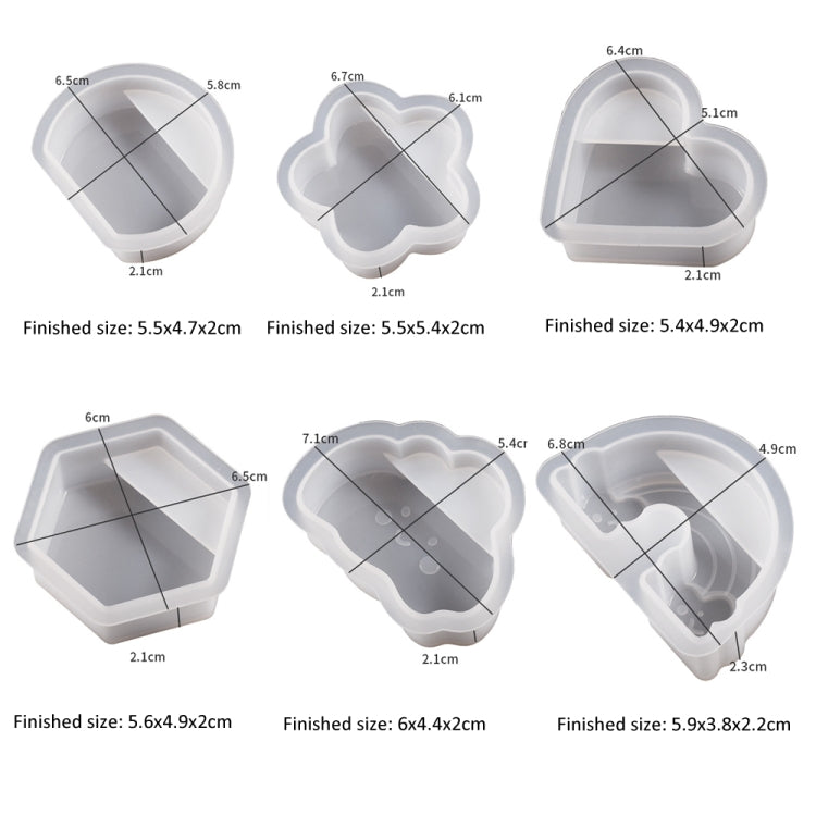 2 Stück Visitenkartenhalter Fotoclipform DIY Kristallkleber Harzform, Halbkreis 003, Blume 004, Herzform 001, Sechseck 002, Wolken 005, Regenbogen 006