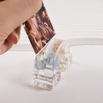 2 Stück Visitenkartenhalter Fotoclipform DIY Kristallkleber Harzform, Halbkreis 003, Blume 004, Herzform 001, Sechseck 002, Wolken 005, Regenbogen 006