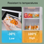 Haushalts-Lebensmittelversiegelungsbeutel Kühlschrank-Reißverschluss-Frischhaltebeutel, Medium 20 Stück/Box, Large 15 Stück/Box