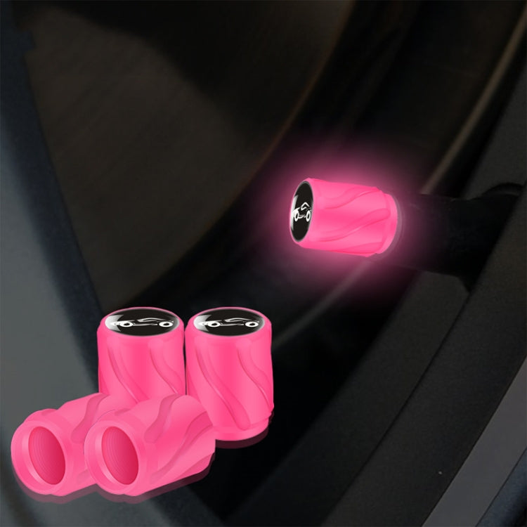 4pcs /Set Luminous Car Motorcycle Tire Modified Valve Cap, Orange Red White Skull, Orange Red Black Flag, Orange Red Red Skull, Orange Red Sports Car, Pink White Skull, Pink Black Flag, Pink Red Skull, Pink Sports Car, Yellow White Skull               ...