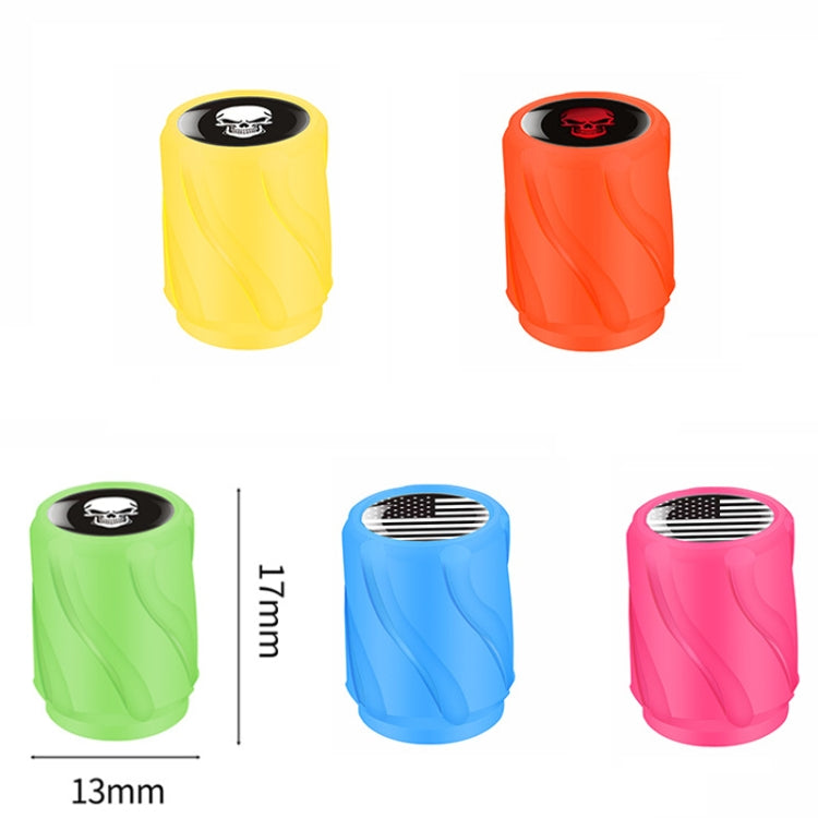 4pcs /Set Luminous Car Motorcycle Tire Modified Valve Cap, Orange Red White Skull, Orange Red Black Flag, Orange Red Red Skull, Orange Red Sports Car, Pink White Skull, Pink Black Flag, Pink Red Skull, Pink Sports Car, Yellow White Skull               ...