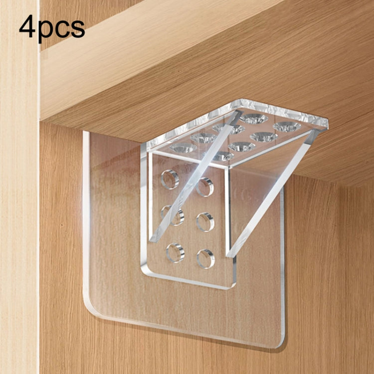 4 Stücke Trennwandhalterung Ohne Stanzen Rechtwinklige Laminatablage Kleiderschrank Trennwandbefestigungshalter, 7x7cm, 7x15cm