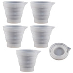 Faltbarer DIY Epoxidharz Messbecher Silikonform Kerzen-Gips-Kleber-Mischbecher, 5 Stück 50 ml, 5 Stück 100 ml, 2 Stück 250 ml, 2 Stück 500 ml