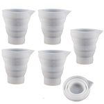 Faltbarer DIY Epoxidharz Messbecher Silikonform Kerzen-Gips-Kleber-Mischbecher, 5 Stück 50 ml, 5 Stück 100 ml, 2 Stück 250 ml, 2 Stück 500 ml