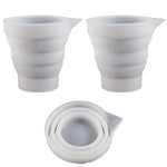 Faltbarer DIY Epoxidharz Messbecher Silikonform Kerzen-Gips-Kleber-Mischbecher, 5 Stück 50 ml, 5 Stück 100 ml, 2 Stück 250 ml, 2 Stück 500 ml