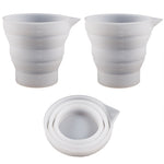 Faltbarer DIY Epoxidharz Messbecher Silikonform Kerzen-Gips-Kleber-Mischbecher, 5 Stück 50 ml, 5 Stück 100 ml, 2 Stück 250 ml, 2 Stück 500 ml